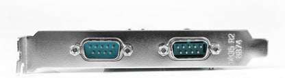 StarTech.com PEX2S553 2 Port Native PCIe RS232 Serial Adapter Card with 16550 UART , Green