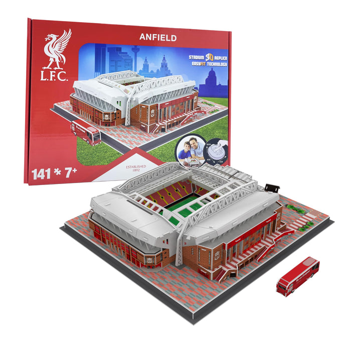 University Games U00882 Liverpool Football Club 3D Puzzle, Red, 40x30x11cm Completed