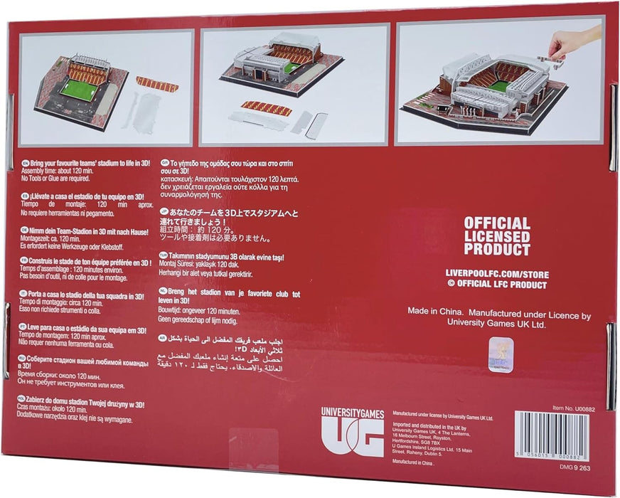 University Games U00882 Liverpool Football Club 3D Puzzle, Red, 40x30x11cm Completed