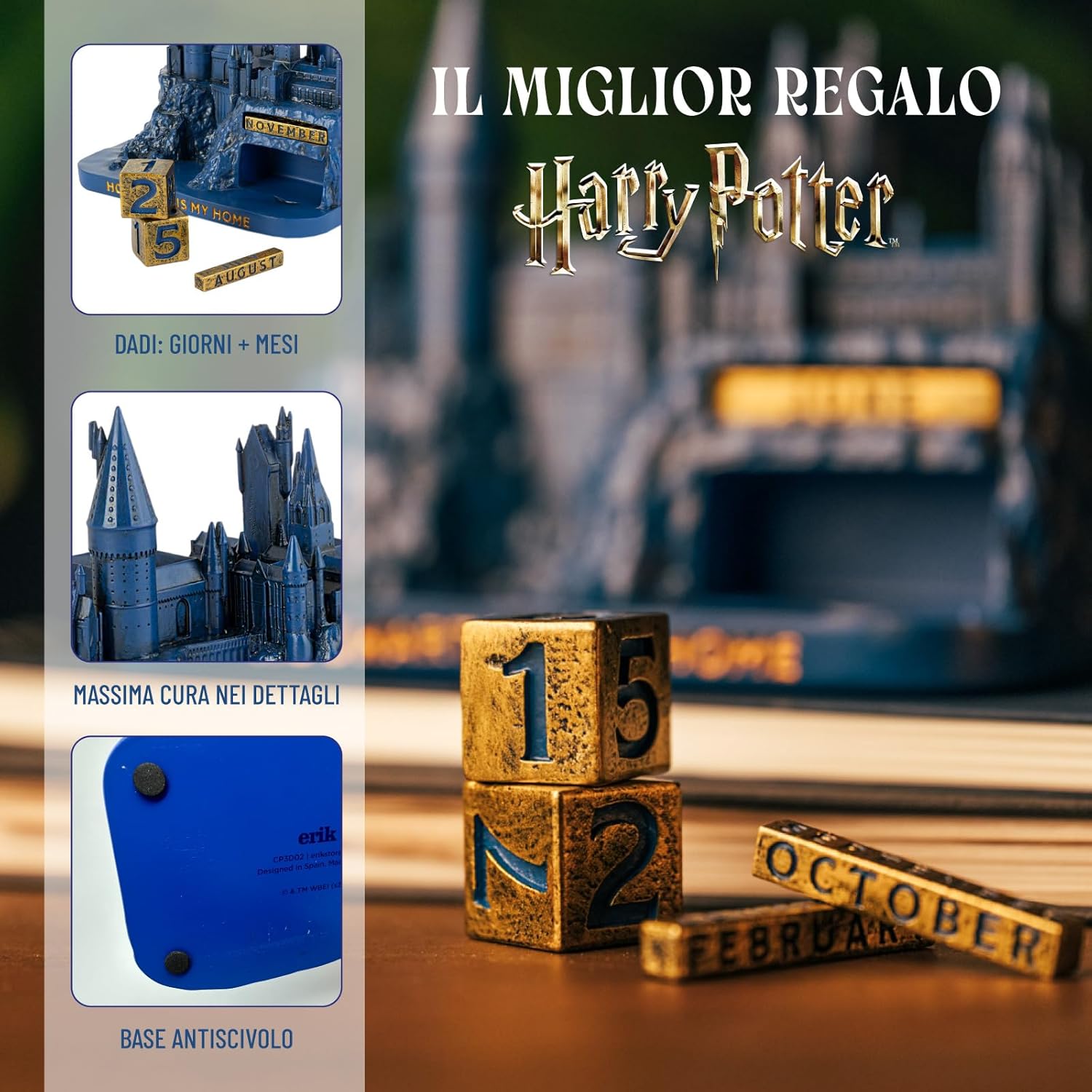 Grupo Erik Harry Potter Hogwarts Perpetual Calendar | Flip Calendar | Disney Calendar | Perpetual Calendars | Desk Calendar | Harry Potter Gifts | Cool Calendar | Harry Potter Merchandise