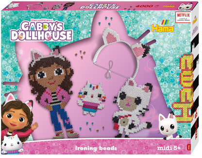 Hama Perlen Gabby's Dollhouse 7918 - Juego de cuentas para planchar (4000 cuentas medianas de 5 mm de diámetro, para manualidades creativas para grandes y pequeños