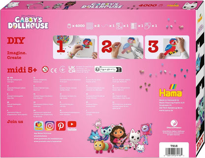 Hama Perlen Gabby's Dollhouse 7918 - Juego de cuentas para planchar (4000 cuentas medianas de 5 mm de diámetro, para manualidades creativas para grandes y pequeños