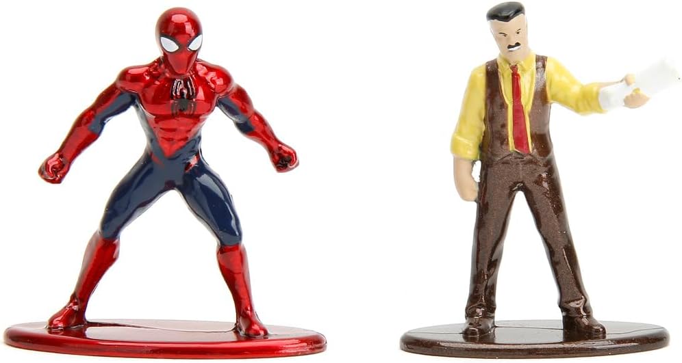 Jada - Marvel Spider-Man, Escenario Daily Bugle (20 cm) -Conjunto de Marvel Coleccionables, Incl. 2 Nano Figuras de Metal de Spider-Man y Jonah Jameson. a partiri de 5 años (253225012)