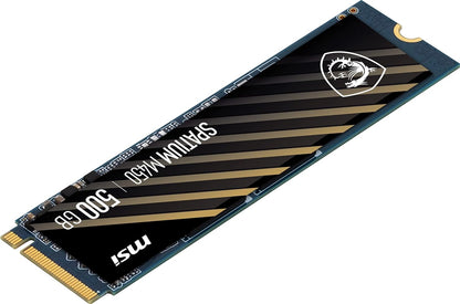 MSI SPATIUM M450 SSD 500GB - PCIe 4.0 NVMe M.2 Internal Solid State Drive, 3600MB/s Read & 2300MB/s Write, 3D NAND, Built-In Data Security, MSI Center - 5 Year Warranty (300 TBW