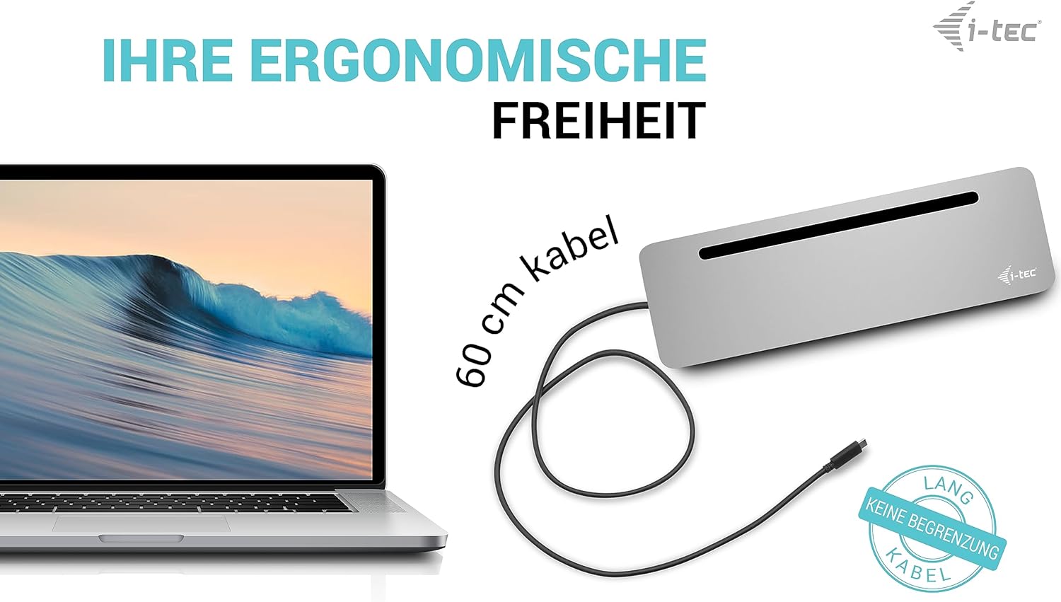 I-TEC USB-C ERGO 3X LCD DOCK METAL ERGONOMIC 4K DOCK PD 100 W