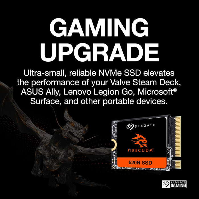 Seagate FireCuda 520N 2048GB NVMe Gaming SSD, M.2 2230-S2, PCIe G4 x 4, 3 Years Rescue Service Included, 5 Year Warranty, Modellnr.: ZP2048GV3A002 PC 520N Serie - Gen 4 2048GB