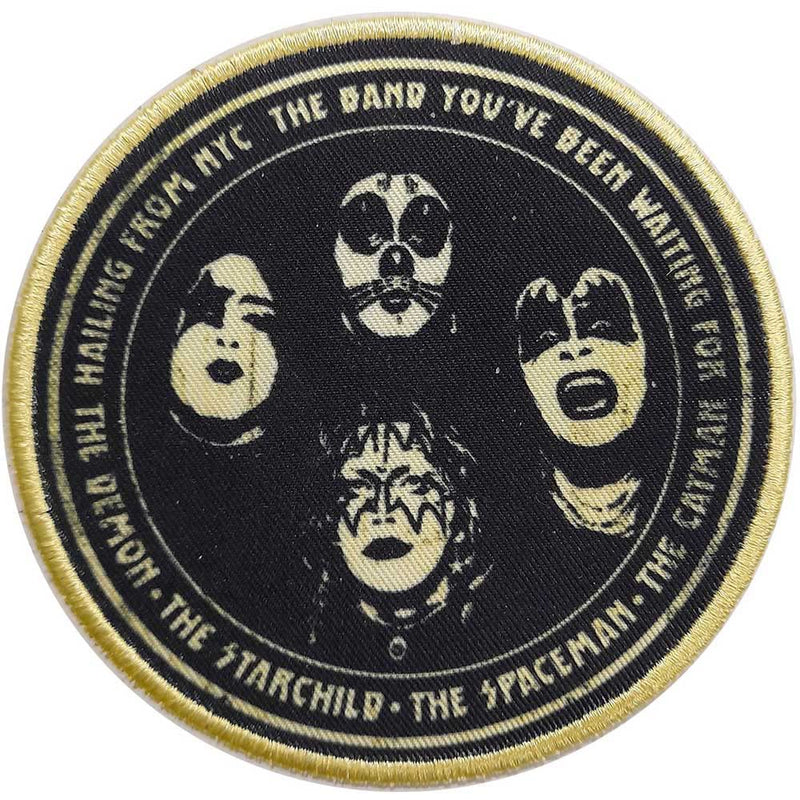 Rock Off Toppa standard KISS: proveniente da New York Patch tessuta ufficiale, KISS Standard Patch: Hailing from NYC Official Woven Patch Brand New