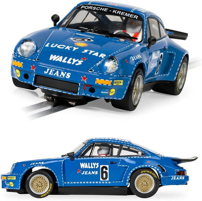 Scalextric Hornby Hobbies LTD C4398 Porsche 911 Carrera RSR 3.0-Wallys Jeans Slot-Cars USA/Classic Gt, Blue, 1:32 Scale