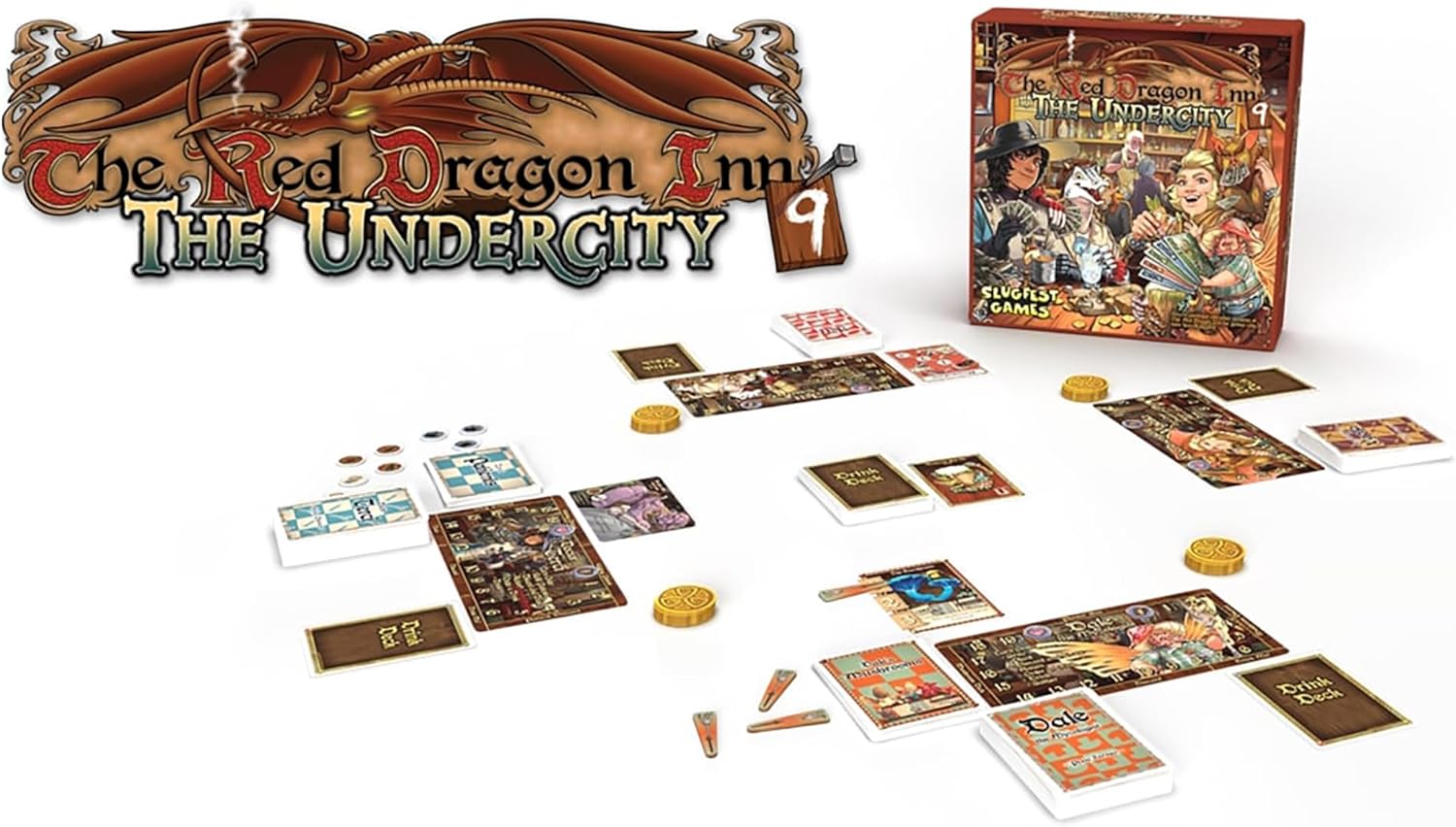 Slugfest Game: The Red Dragon Inn 9: The Undercity - Stand Alone Or Combine, Strategy Board Game, Explore The City Below The City, Age 13+, 2-4 Player