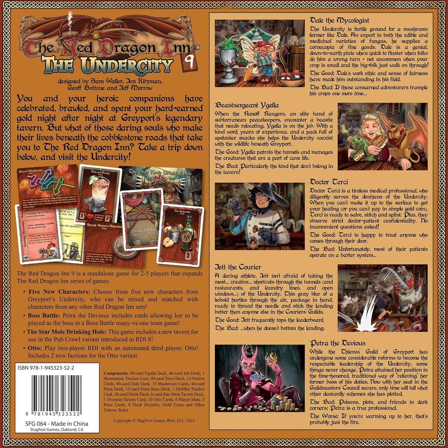 Slugfest Game: The Red Dragon Inn 9: The Undercity - Stand Alone Or Combine, Strategy Board Game, Explore The City Below The City, Age 13+, 2-4 Player