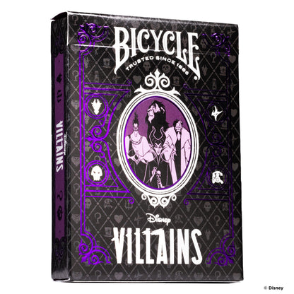 Bicycle Disney Villains Playing Cards - Features 12 Disney Villains Including Scar, Maleficent, Ursula, and More - Green or Purple Playing Cards (Colours May Vary
