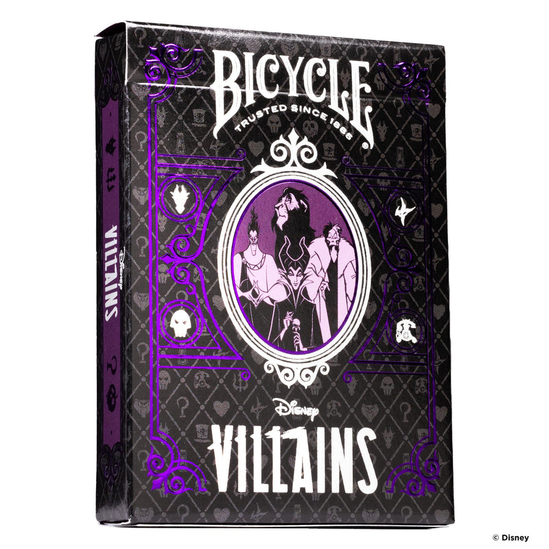 Bicycle Disney Villains Playing Cards - Features 12 Disney Villains Including Scar, Maleficent, Ursula, and More - Green or Purple Playing Cards (Colours May Vary