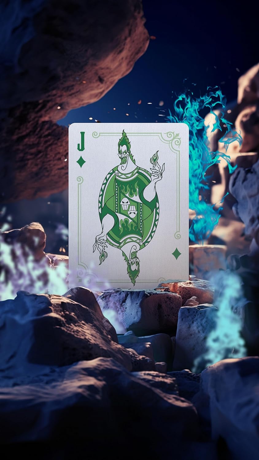 Bicycle Disney Villains Playing Cards - Features 12 Disney Villains Including Scar, Maleficent, Ursula, and More - Green or Purple Playing Cards (Colours May Vary
