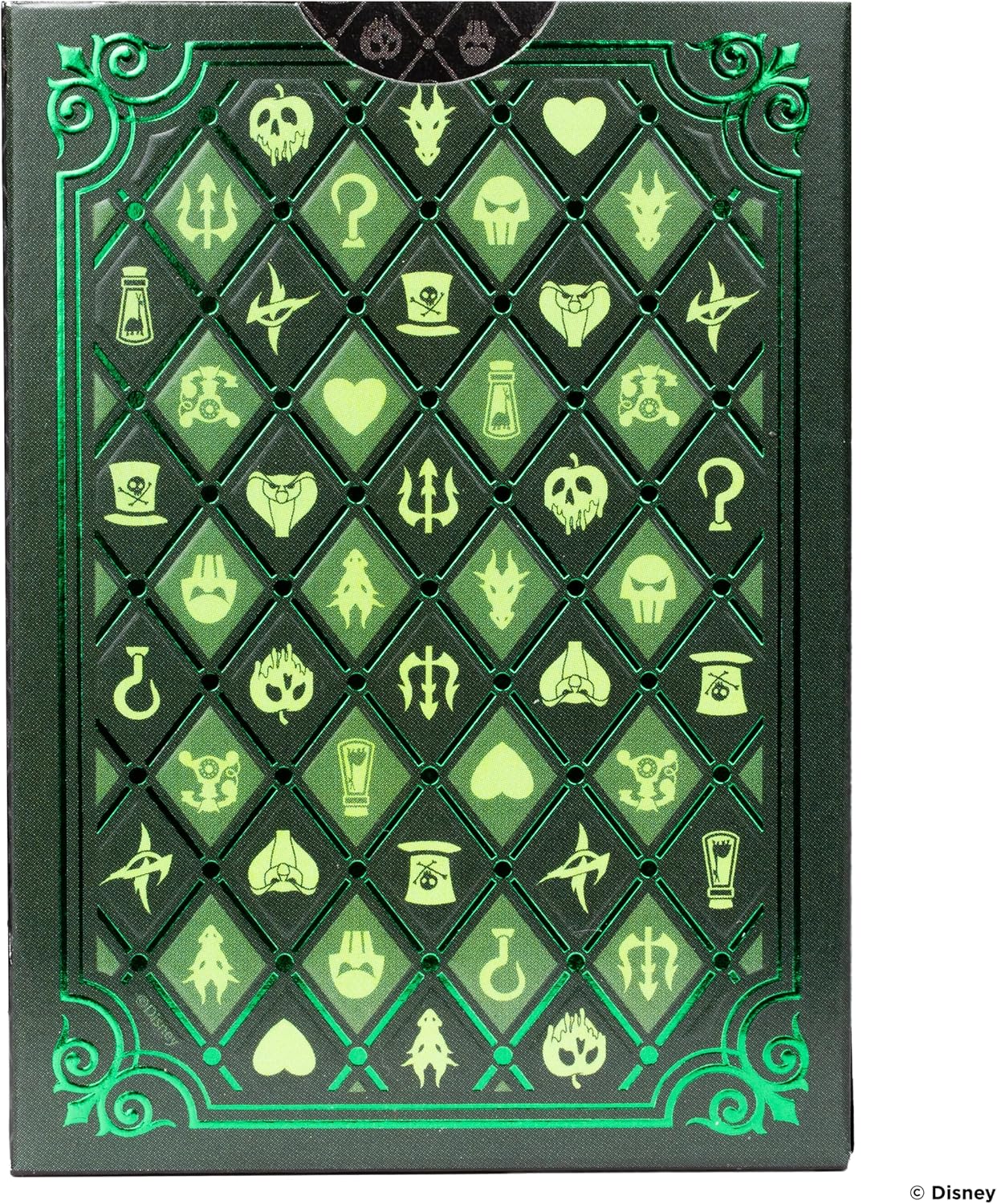 Bicycle Disney Villains Playing Cards - Features 12 Disney Villains Including Scar, Maleficent, Ursula, and More - Green or Purple Playing Cards (Colours May Vary