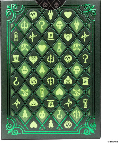 Bicycle Disney Villains Playing Cards - Features 12 Disney Villains Including Scar, Maleficent, Ursula, and More - Green or Purple Playing Cards (Colours May Vary