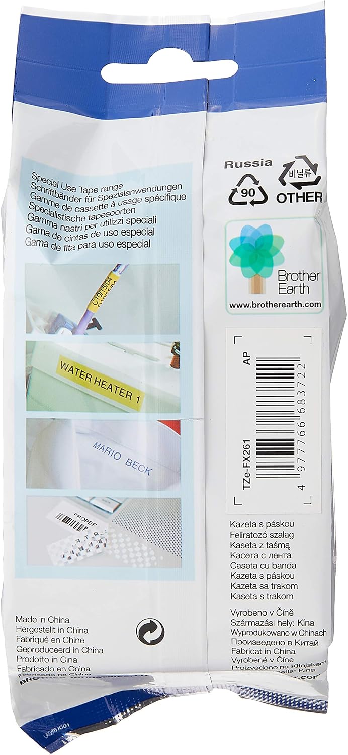 Brother TZe-FX261 label-making tape Black on white