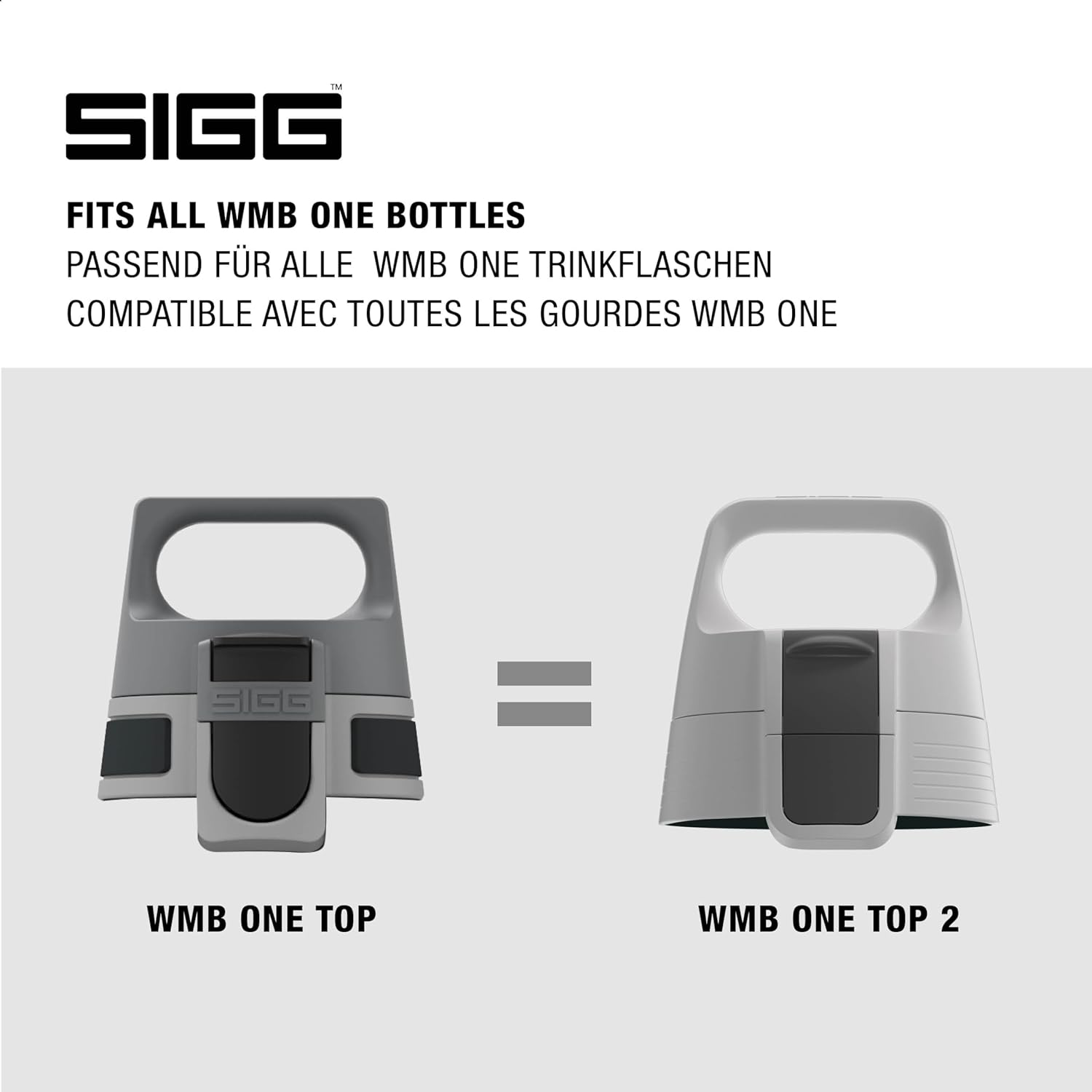 SIGG WMB ONE Top Anthracite Screw Cap (One Size), Spare Part for SIGG Water Bottle, One-Handed Use & Leak-Proof SIGG Water Bottle Cap Antracite