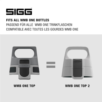 SIGG WMB ONE Top Anthracite Screw Cap (One Size), Spare Part for SIGG Water Bottle, One-Handed Use & Leak-Proof SIGG Water Bottle Cap Antracite
