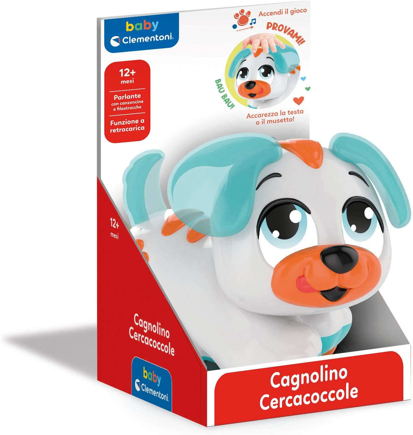 Clementoni Cagnolino Cercacoccole, Prima Infanzia, Gioco Musicale, Giocattolo Elettronico Interattivo Parlante, Bambini 12 mesi+, Multicolore, 17450