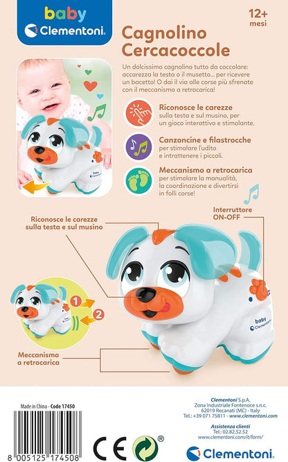 Clementoni Cagnolino Cercacoccole, Prima Infanzia, Gioco Musicale, Giocattolo Elettronico Interattivo Parlante, Bambini 12 mesi+, Multicolore, 17450