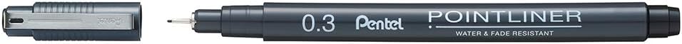 Pentel S20P Pointliner, fineliner black pocket 5 pcs (tip 0.05-0.1 - 0.3-0.5 - 0.8 mm) 1 Unità (Confezione da 5)