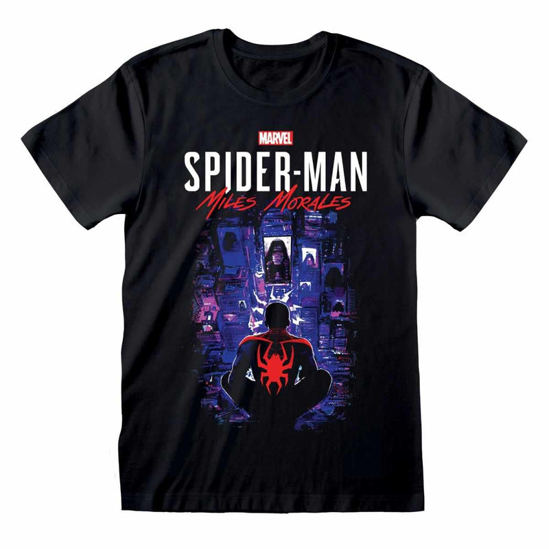 Marvel Spider Man T-Shirt | City Overwatch - Miles Morales Shirt for Men, Women | 100% Cotton | Official Spiderman Merchandise