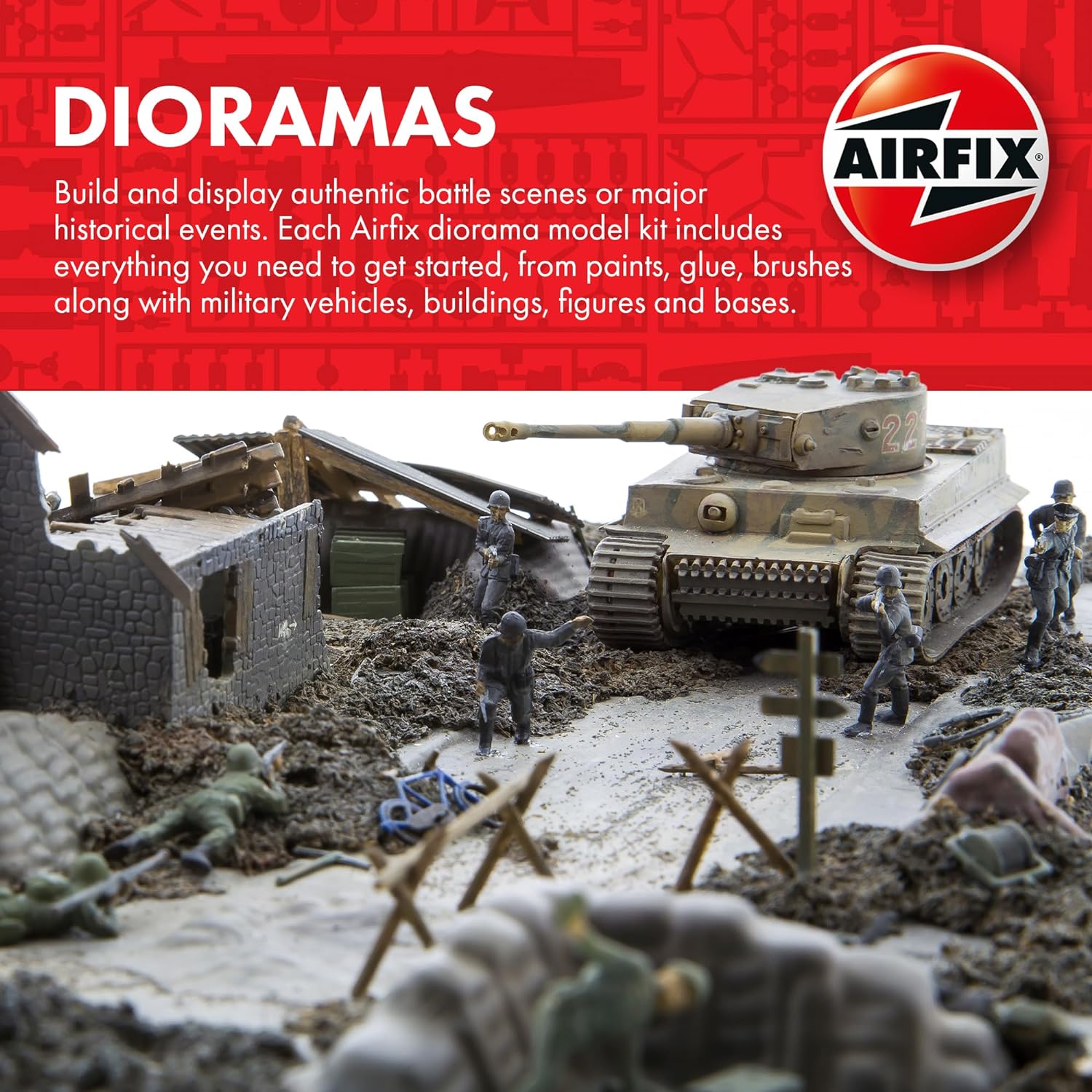 Airfix Vintage Classics Set - A02309V Bristol Bloodhound - Plastic Model Diorama Kits for Adults & Children 8+, Set Includes 64 Pieces - 1:76 Scale Model Diorama Set