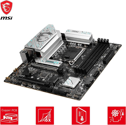 MSI B760M GAMING PLUS WIFI Motherboard, mATX - Supports Intel 14th, 13th & 12th Gen Core Processors, LGA 1700 - DDR5 Memory Boost 6800+MHz/OC, 1x PCIe 4.0 x16, 2 x M.2 Gen4, 2.5G LAN, Wi-Fi 6E
