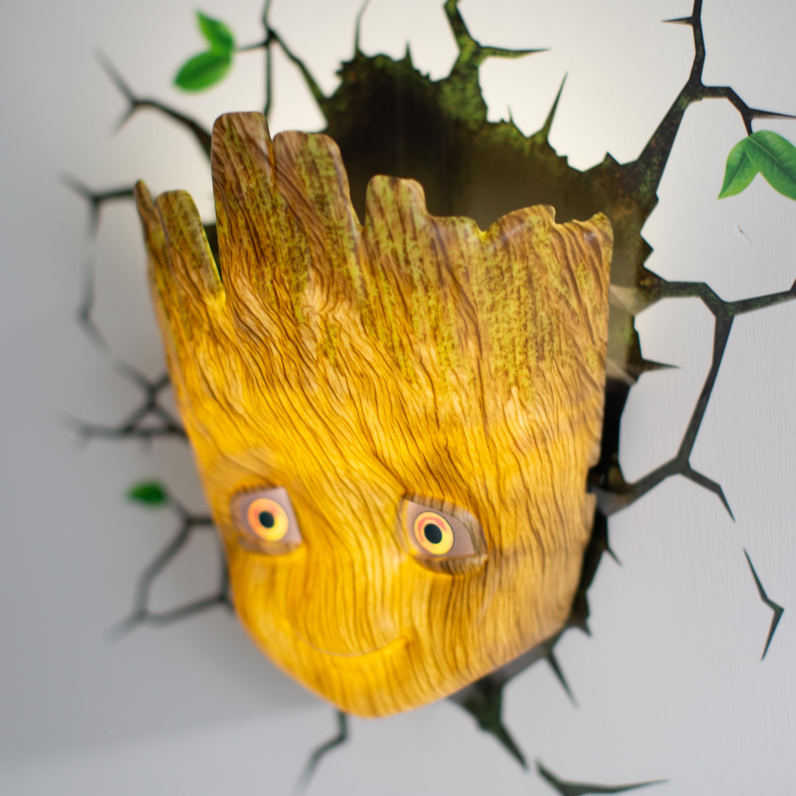 Marvel MCU Guardians of The Galaxy Baby Groot Wall Night Light - Cordless 3D LED Deco Wall Lamp