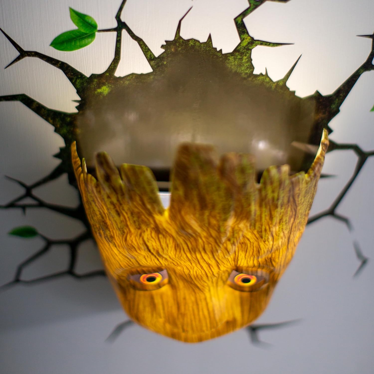 Marvel MCU Guardians of The Galaxy Baby Groot Wall Night Light - Cordless 3D LED Deco Wall Lamp