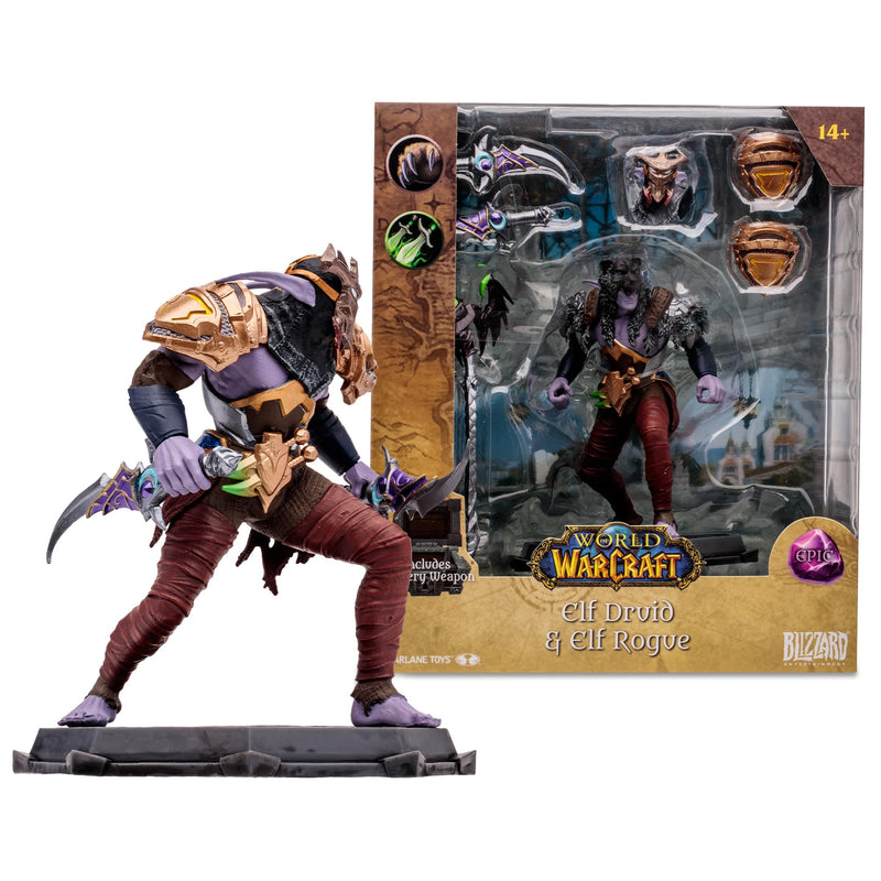 McFarlane Toys World of Warcraft 6 Inches - Night Elf: Druid/Rogue Action Figure - Incredibly Detailed 1:12 Scale Figure Based on the Global Phenomenon Night Elf: Druid/Rogue (Epic)