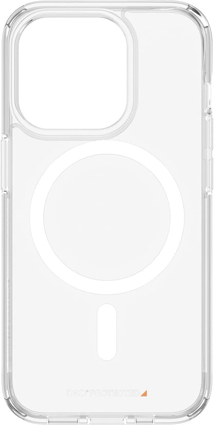 PanzerGlass Apple iPhone 15 Pro (6.1 Inch) HardCase MagSafe Compatible - Transparent (1181), Antibacterial, 3X Military Standard, Scratch-Resistant, 2 Years