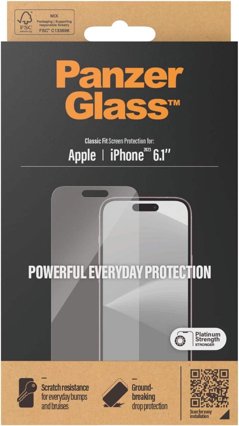PanzerGlass - Screen Protector iPhone 15 - Classic Fit