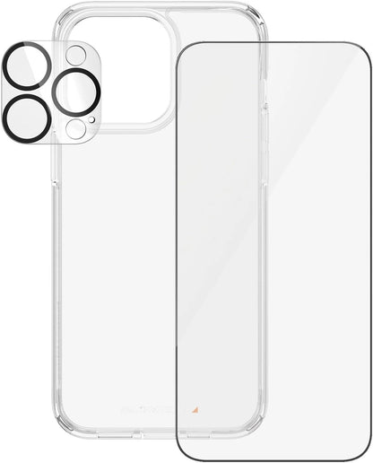 PanzerGlass Apple iPhone 15 Pro Max 2023 6.7" ULTIMATE PROTECTION 3-in-1 Bundle - ClearCase w/ D3O +UWF Screen Protector + Camera Lens Protector | Full 360 Drop & Scratch Protection, Easy Install