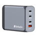 Verbatim GaN Charger 200 W, 4 Ports USB-C Ladegerät, Power Adapter mit 3 x USB-C und 1 x USB-A, Schnellladegerät als Mehrfachstecker, für Apple MacBook, Notebook, iPad, iPhone, Samsung und Co