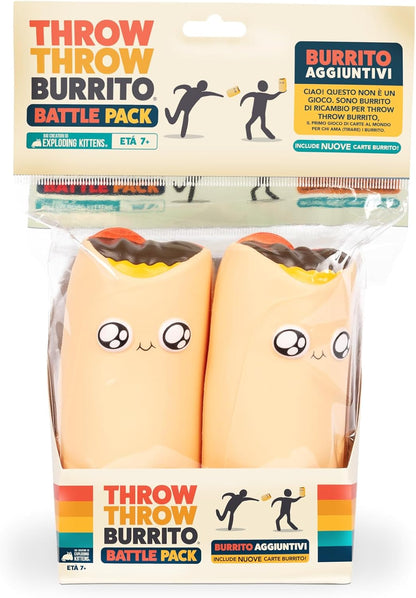 Asmodee - Burrito Battle Pack, 2 Squishy Burrito Aggiuntivi per Gioco da Tavolo Throw Throw Burrito, Edizione in Italiano