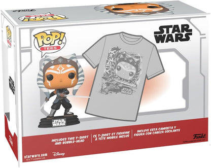 Funko Boxed Pop! & Tees (Adult): Disney Star Wars - Ahsoka Tano (Glows In The Dark) Bobble-Head Vinyl Figure & T-Shirt (