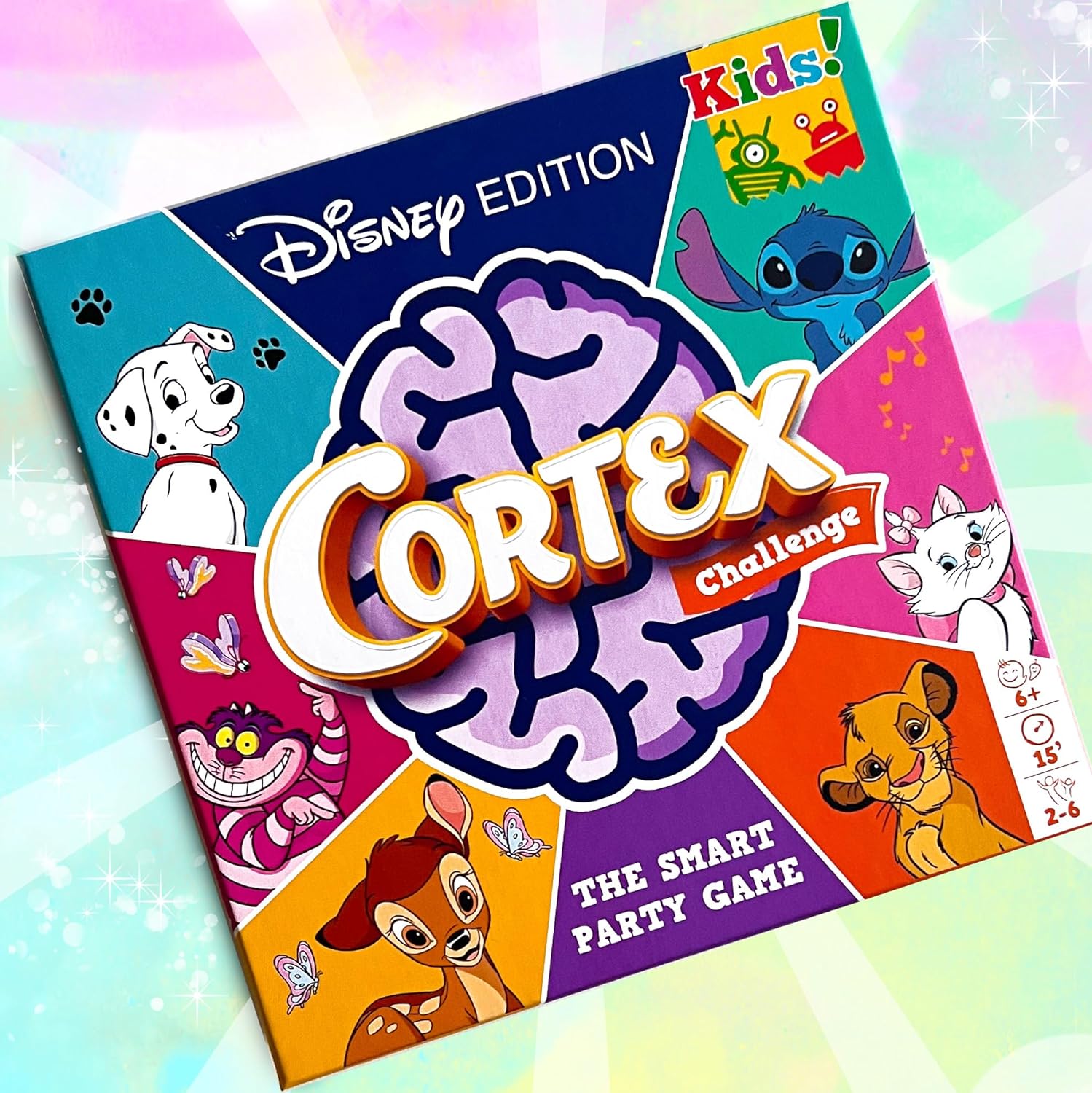 Zygomatic, Cortex Challenge Kids! Disney Edition, Familienspiel, Brettspiel, 2-6 Spieler, ab 6+ Jahren, 15 Minuten, Mehrsprachig