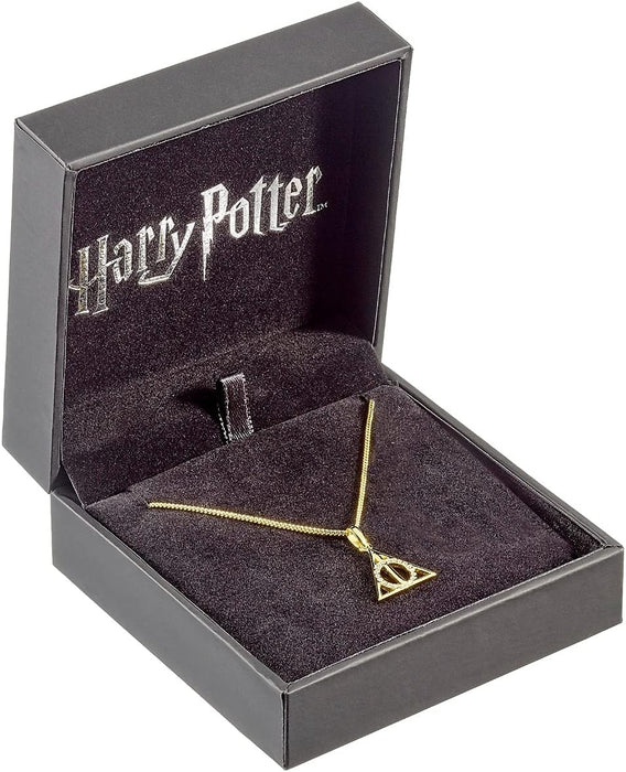 Official Harry Potter Deathly Hallows Gold Necklace Embellished with Swarovski® Crystals
