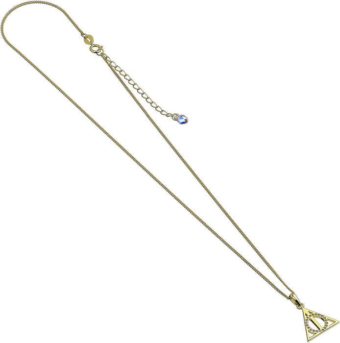 Official Harry Potter Deathly Hallows Gold Necklace Embellished with Swarovski® Crystals