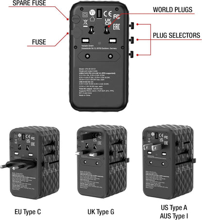 Verbatim - Gan Iii Universal Travel Adapter Uta-06 Pd100W Qc 4+