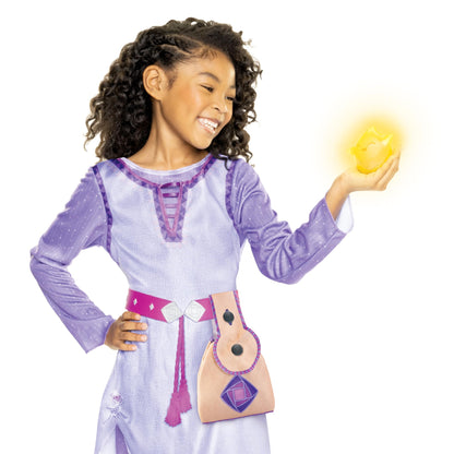 Disney’s Wish Interactive Light Up and Sound Role Play Star with Included Storytelling Accessories with Asha’s Wearable Fashion Satchel Playset Inspired by the Film