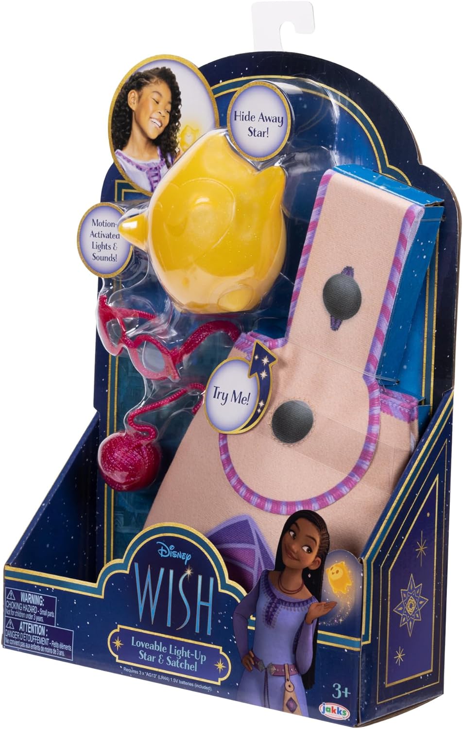 Disney’s Wish Interactive Light Up and Sound Role Play Star with Included Storytelling Accessories with Asha’s Wearable Fashion Satchel Playset Inspired by the Film
