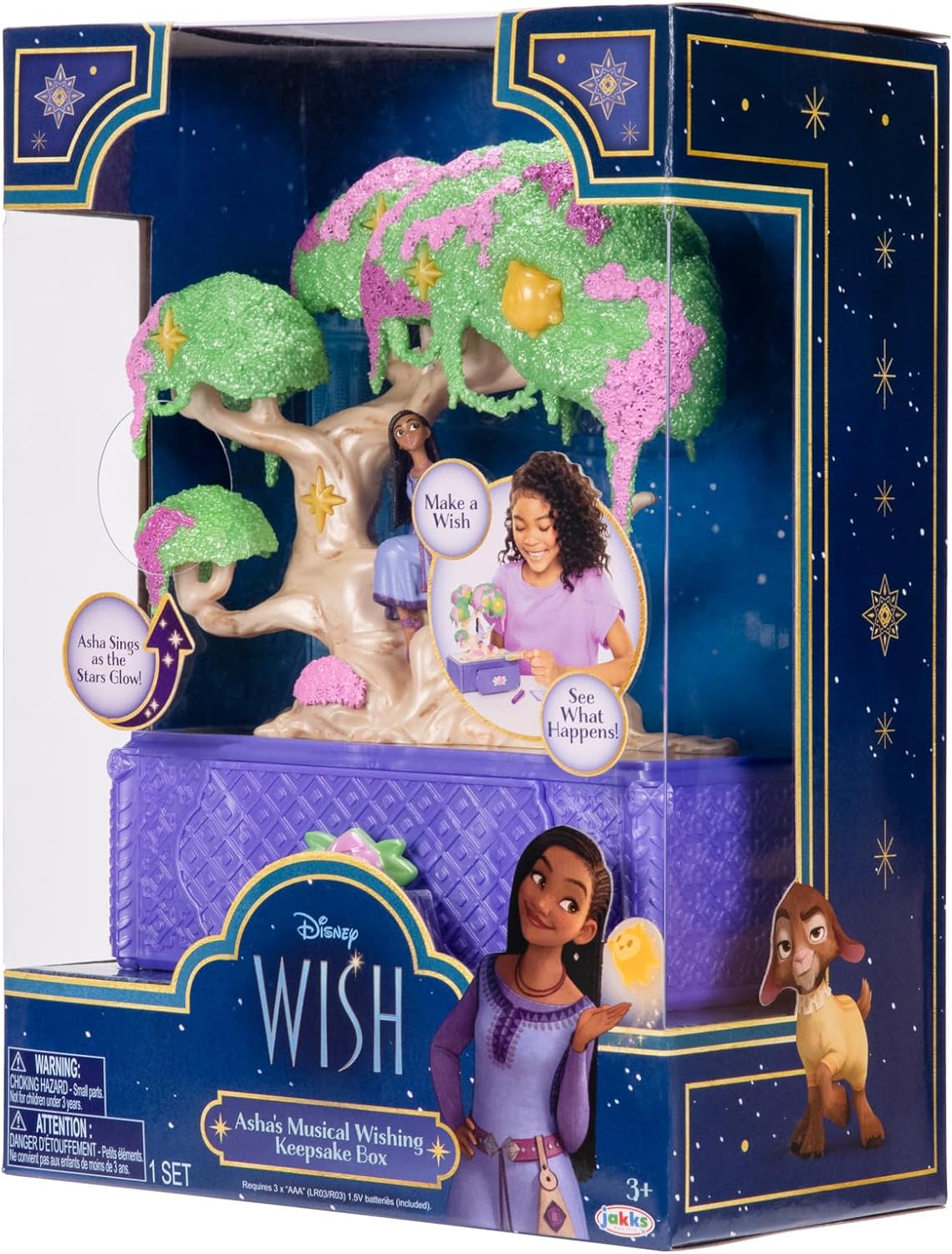 Disney's Wish Musical Wishing Tree Jewellery Box with Featured Iconic Song from Movie. Includes Accessories In Drawer For Added Play. Perfect for Girls Aged 3+, Purple