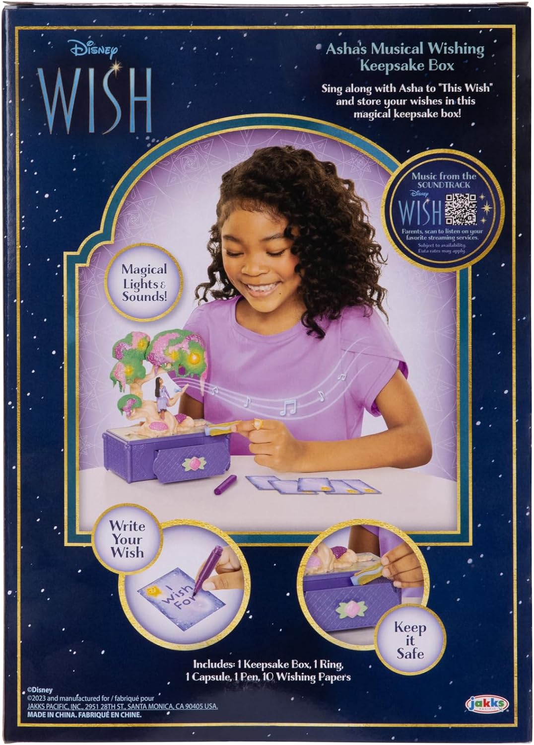 Disney's Wish Musical Wishing Tree Jewellery Box with Featured Iconic Song from Movie. Includes Accessories In Drawer For Added Play. Perfect for Girls Aged 3+, Purple