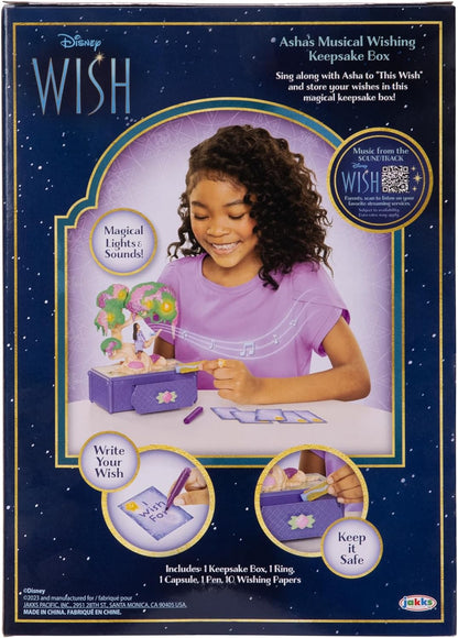 Disney's Wish Musical Wishing Tree Jewellery Box with Featured Iconic Song from Movie. Includes Accessories In Drawer For Added Play. Perfect for Girls Aged 3+, Purple