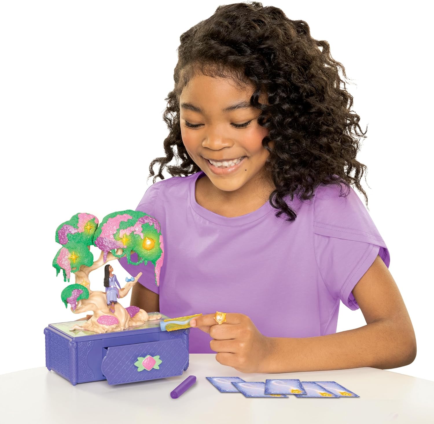 Disney's Wish Musical Wishing Tree Jewellery Box with Featured Iconic Song from Movie. Includes Accessories In Drawer For Added Play. Perfect for Girls Aged 3+, Purple