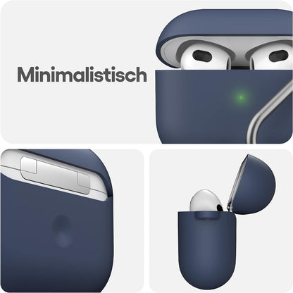 KeyBudz AirPods 3 hoes met sleutelhanger Hybrid Shell serie compatibel met AirPods Pro Case Cover (blauw
