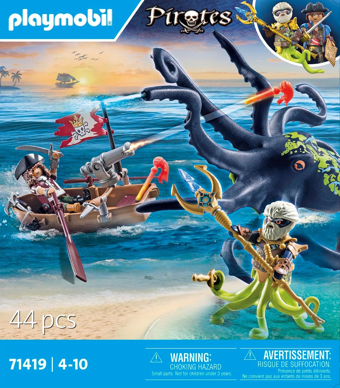 PLAYMOBIL | Pirates | Kampf gegen den Riesenoktopus | Spielzeug für Kinder ab 4 Jahren | 71419