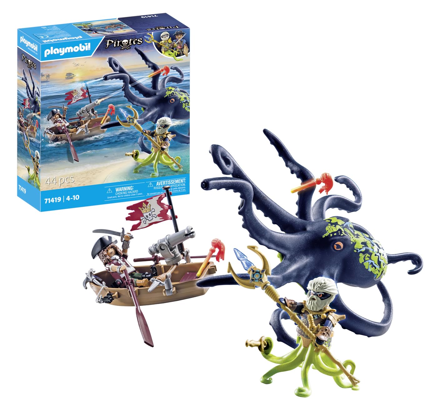PLAYMOBIL | Pirates | Kampf gegen den Riesenoktopus | Spielzeug für Kinder ab 4 Jahren | 71419